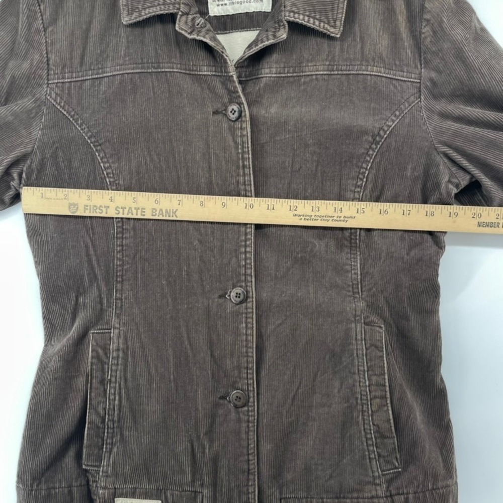 Life‎ Is Good Corduroy Jacket Coat Women Sz L Brown Fleece Lined Retro Grunge - Picture 11 of 16